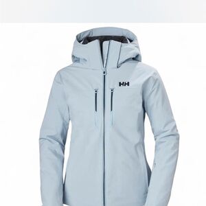 Helly Hansen Women's Light Blue Hooded Ski Jacket